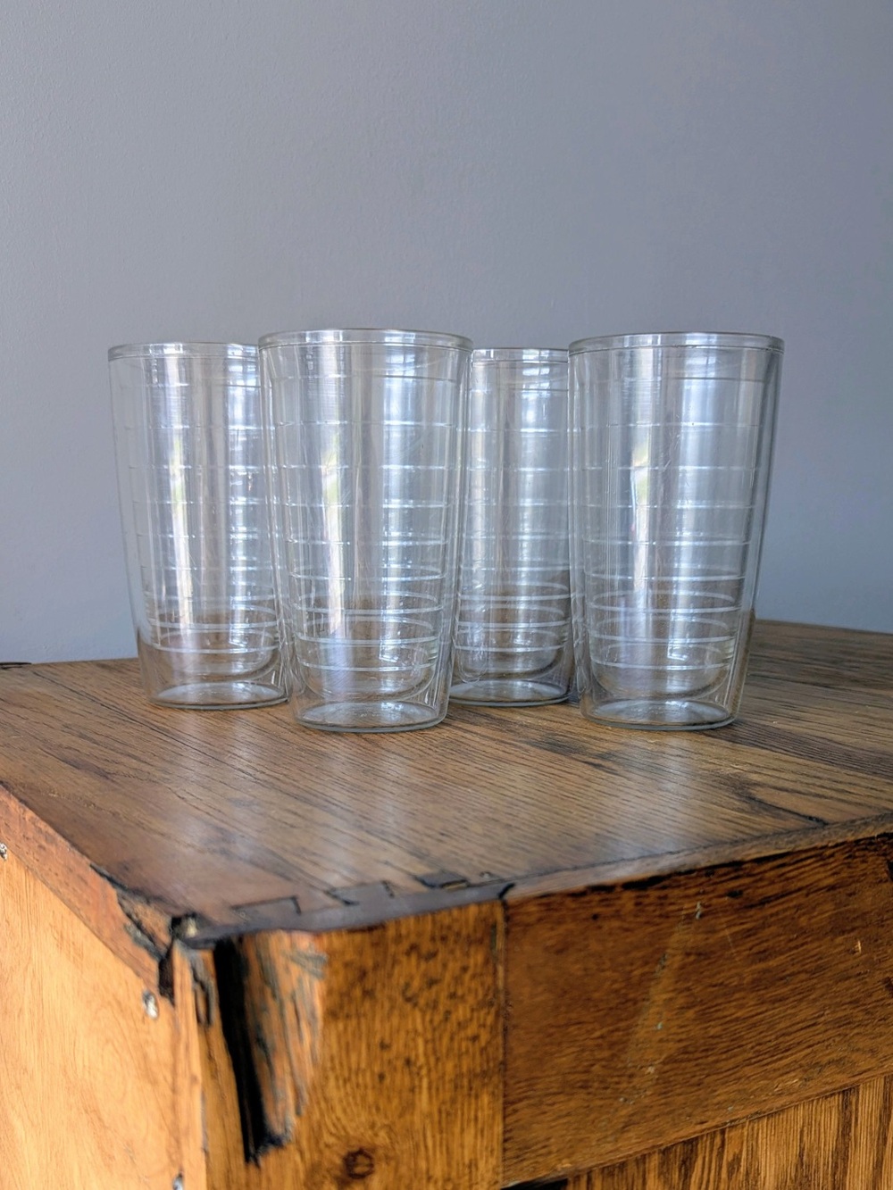 Classic Clear Transparent Tervis 16 oz Insulated Tumblers Set of 4 Cups
